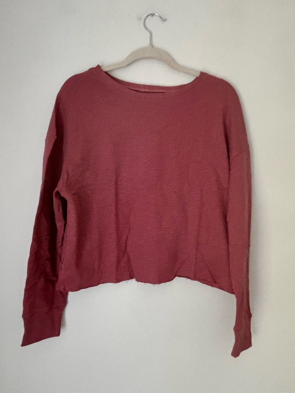 Lezat Mauve GOTS Organic Cotton Cropped Thea Cutout Sweatshirt Size Medium NWT